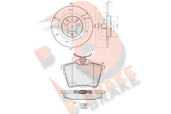 R BRAKE 3R16584609 Комплект тормозов, дисковый тормозной механизм