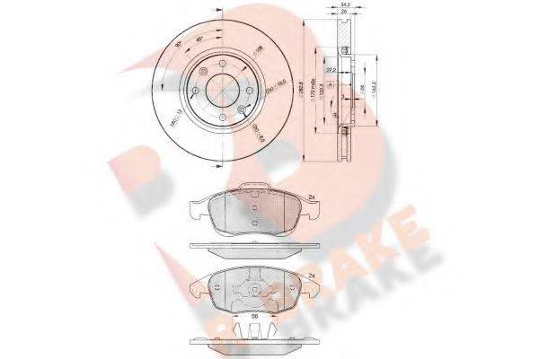 R BRAKE 3R18524752 Комплект тормозов, дисковый тормозной механизм