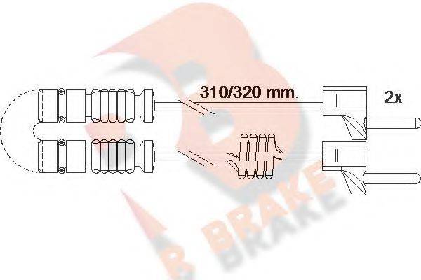 R BRAKE 610221RB Сигнализатор, износ тормозных колодок