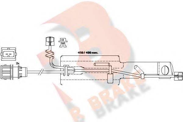 R BRAKE 610430RB Сигнализатор, износ тормозных колодок