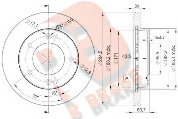 R BRAKE 78RBD20008 Тормозной диск