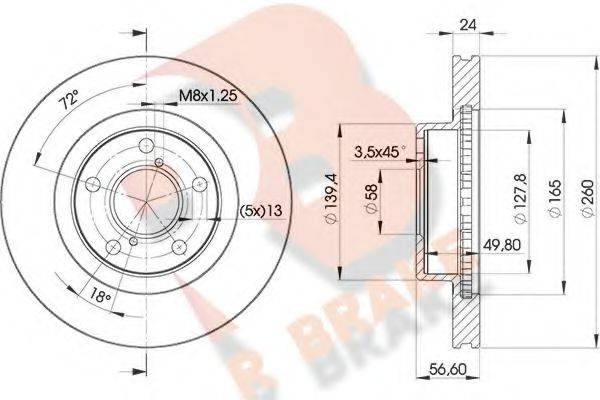 R BRAKE 78RBD20031 Тормозной диск