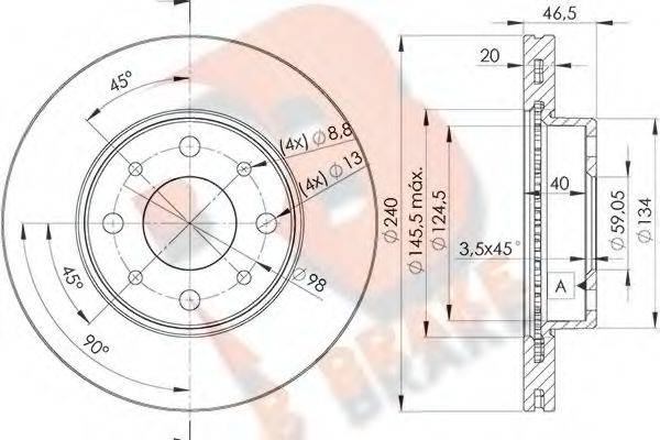 R BRAKE 78RBD20178 Тормозной диск