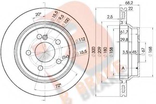 R BRAKE 78RBD20910 Тормозной диск