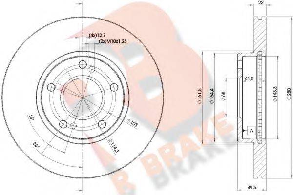 R BRAKE 78RBD21057 Тормозной диск