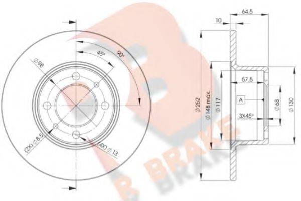 R BRAKE 78RBD21070 Тормозной диск