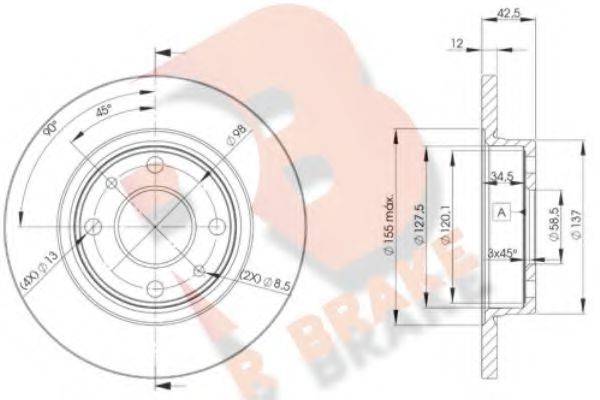 R BRAKE 78RBD21071 Тормозной диск