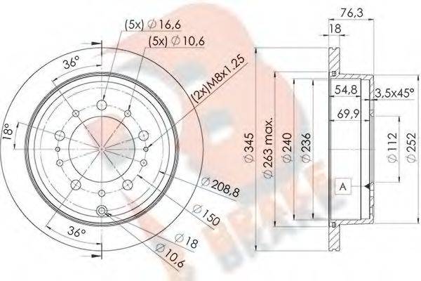 R BRAKE 78RBD21269 Тормозной диск