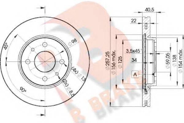 R BRAKE 78RBD21650 Тормозной диск