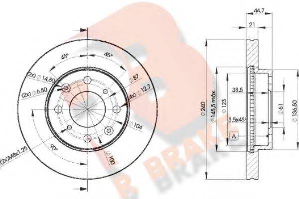 R BRAKE 78RBD21701 Тормозной диск