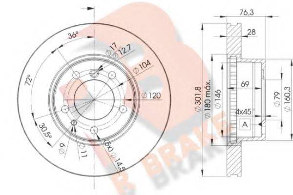 R BRAKE 78RBD12215 Тормозной диск