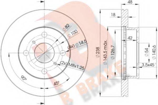 R BRAKE 78RBD22250 Тормозной диск