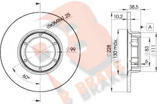 R BRAKE 78RBD22500 Тормозной диск