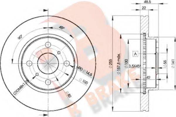 R BRAKE 78RBD22550 Тормозной диск