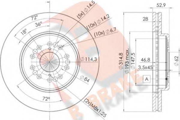 R BRAKE 78RBD22649 Тормозной диск