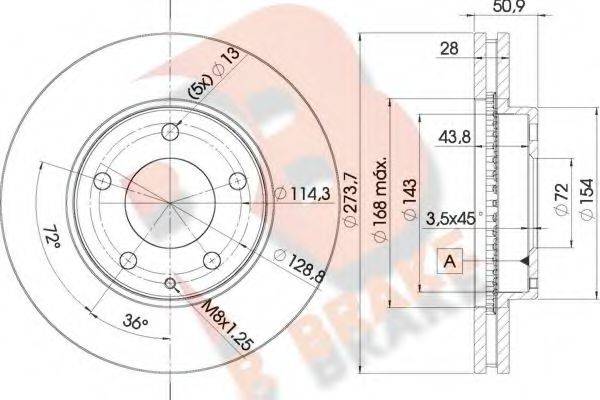 R BRAKE 78RBD22671 Тормозной диск