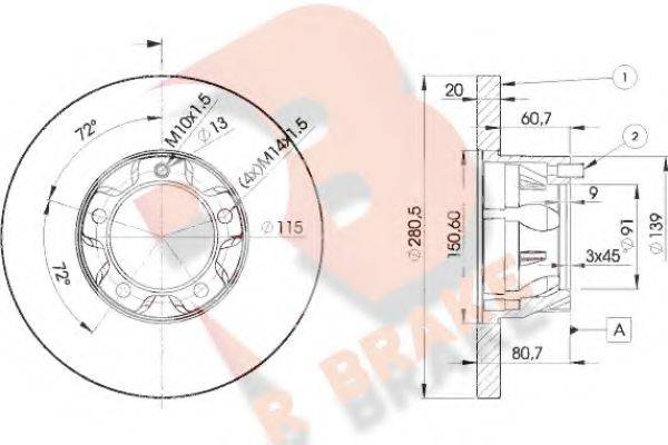 R BRAKE 78RBD13017 Тормозной диск