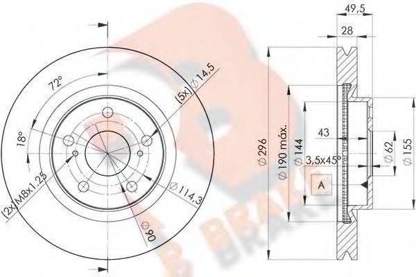 R BRAKE 78RBD23107