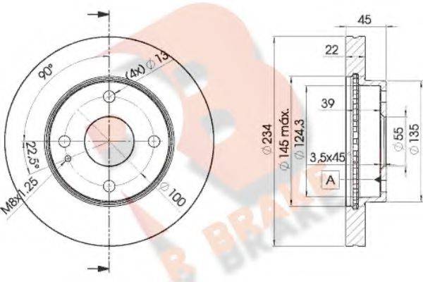 R BRAKE 78RBD23255 Тормозной диск