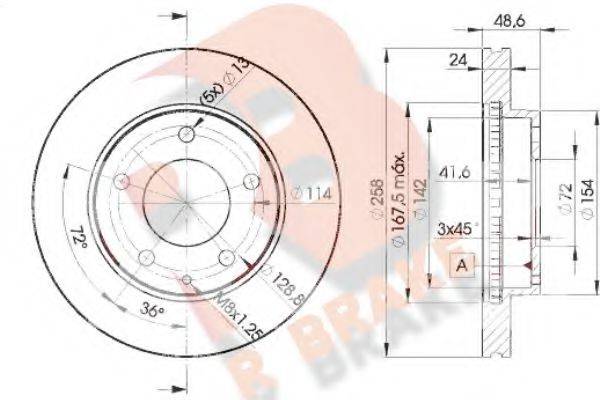 R BRAKE 78RBD23258 Тормозной диск