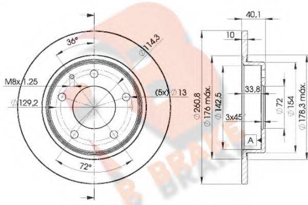 R BRAKE 78RBD23259 Тормозной диск
