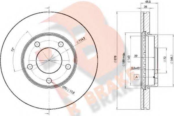 R BRAKE 78RBD23272 Тормозной диск