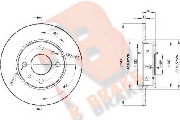 R BRAKE 78RBD23465 Тормозной диск