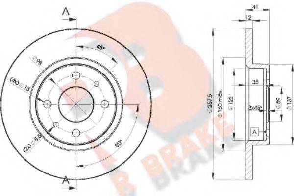 R BRAKE 78RBD23466 Тормозной диск