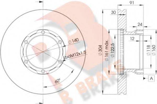 R BRAKE 78RBD14240 Тормозной диск