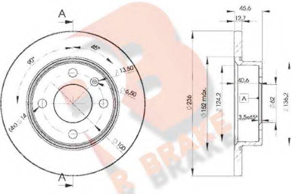 R BRAKE 78RBD24322 Тормозной диск