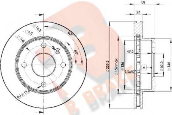 R BRAKE 78RBD24844 Тормозной диск