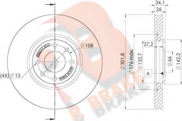 R BRAKE 78RBD25017