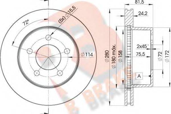 R BRAKE 78RBD15115 Тормозной диск