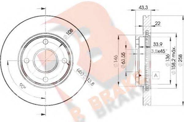 R BRAKE 78RBD25344 Тормозной диск