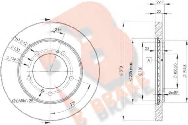 R BRAKE 78RBD26010 Тормозной диск