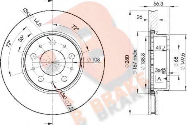 R BRAKE 78RBD26567 Тормозной диск