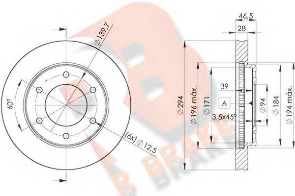 R BRAKE 78RBD27019 Тормозной диск