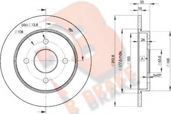 R BRAKE 78RBD27969 Тормозной диск