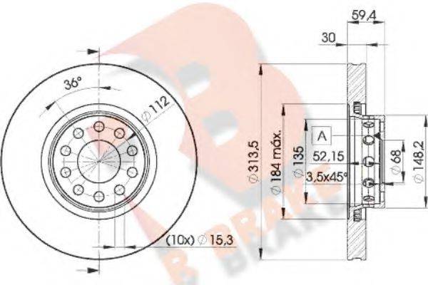 R BRAKE 78RBD28015 Тормозной диск