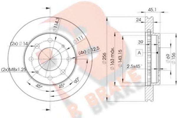 R BRAKE 78RBD28107 Тормозной диск