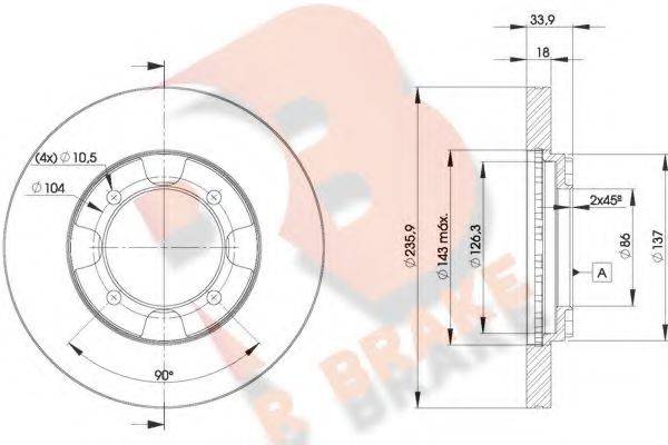 R BRAKE 78RBD28735 Тормозной диск