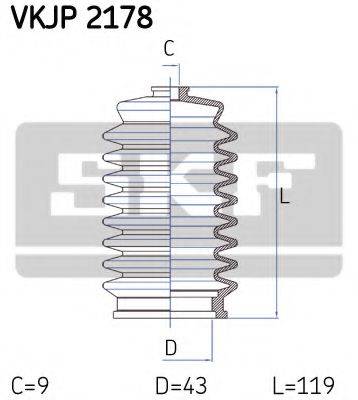 SKF VKJP2178 Комплект пылника, рулевое управление