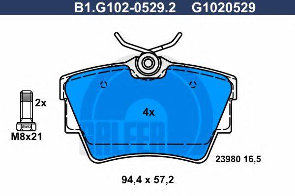 GALFER B1G10205292 Комплект тормозных колодок, дисковый тормоз