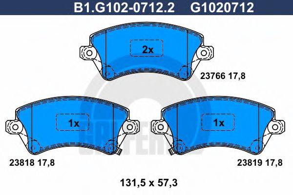 GALFER B1G10207122 Комплект тормозных колодок, дисковый тормоз