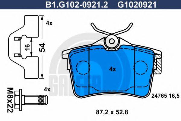 GALFER B1G10209212 Комплект тормозных колодок, дисковый тормоз