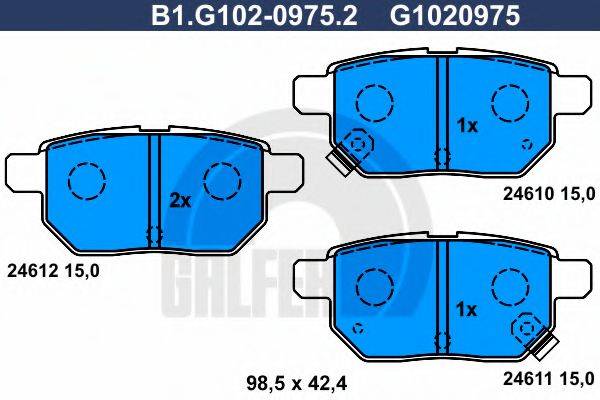 GALFER B1G10209752 Комплект тормозных колодок, дисковый тормоз