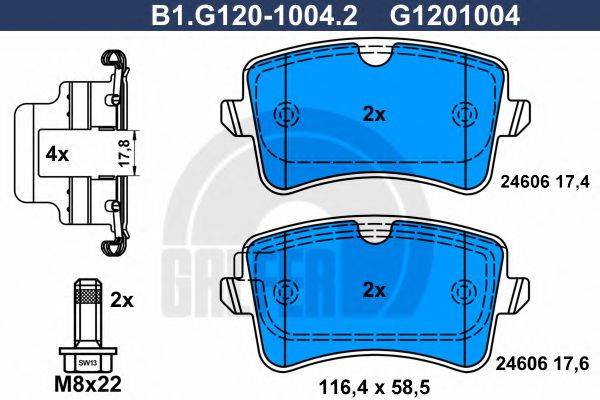 GALFER B1G12010042 Комплект тормозных колодок, дисковый тормоз