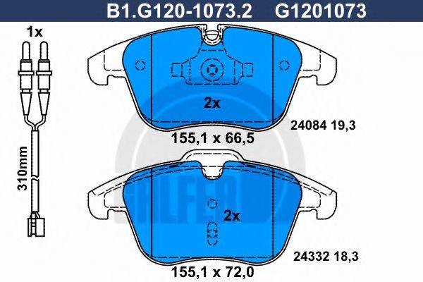 GALFER B1G12010732 Комплект тормозных колодок, дисковый тормоз