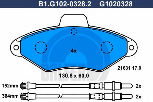 GALFER B1G10203282 Комплект тормозных колодок, дисковый тормоз