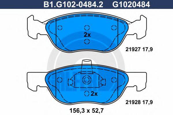 GALFER B1G10204842 Комплект тормозных колодок, дисковый тормоз